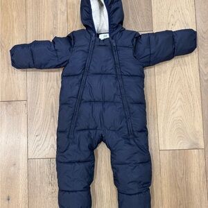 Baby Gap Puffer Snowsuit 18-24 Months Navy Bear Ears Hood One Piece